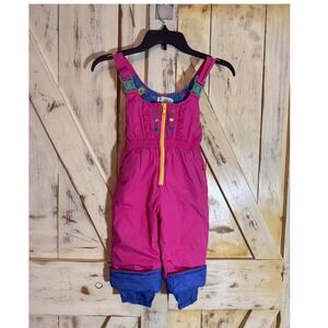 Gymboree Vintage 80's 90's Pink Girl Overall Winter Snow Ski Insulated Small